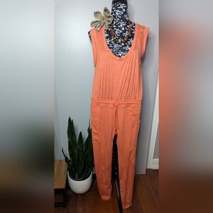 Orange Sleeveless Jumpsuit FREE PEOPLE